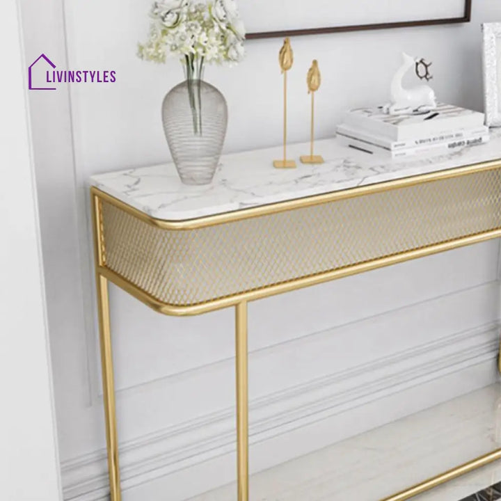 Ronavraj Stainless Steel Living Room Console Table
