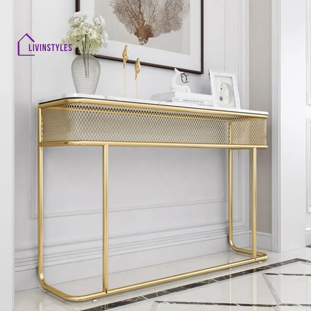Ronavraj Stainless Steel Living Room Console Table
