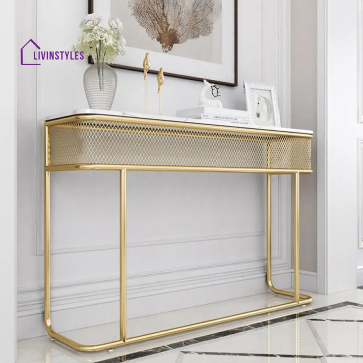 Ronavraj Stainless Steel Living Room Console Table