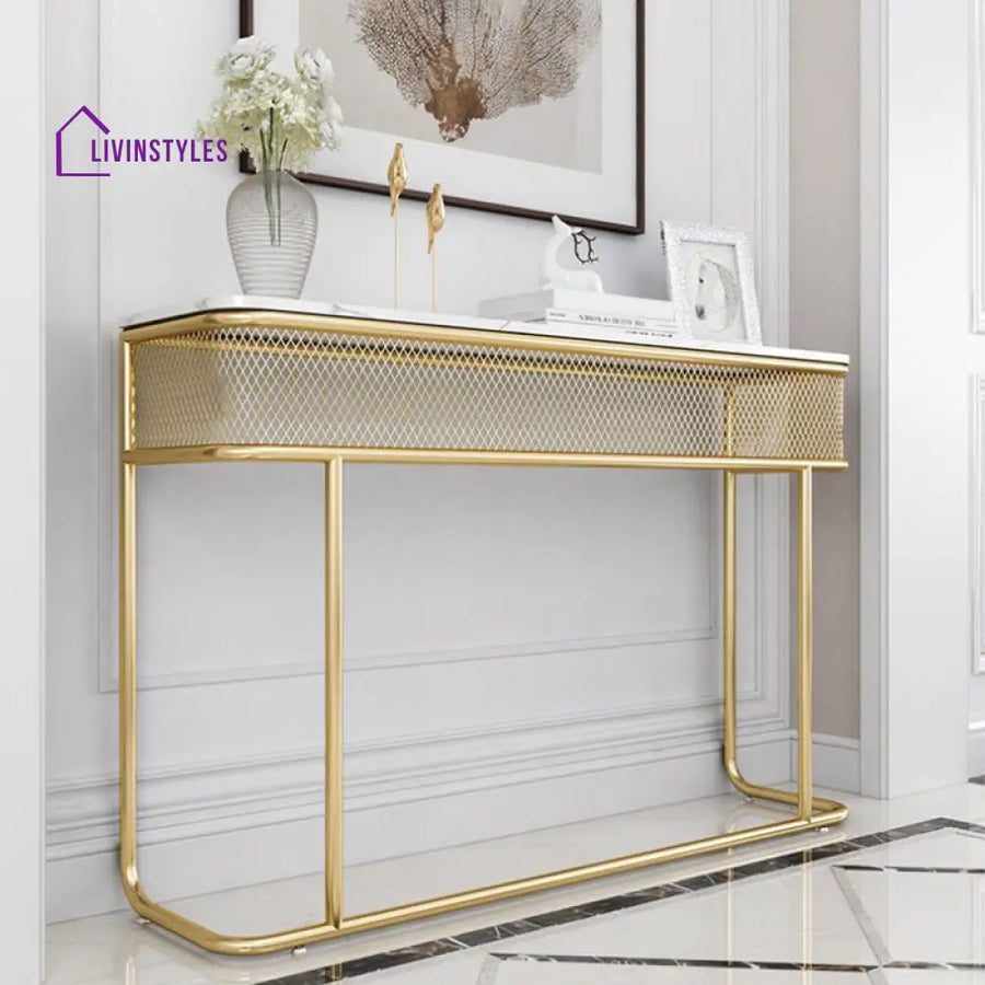 Ronavraj Stainless Steel Living Room Console Table