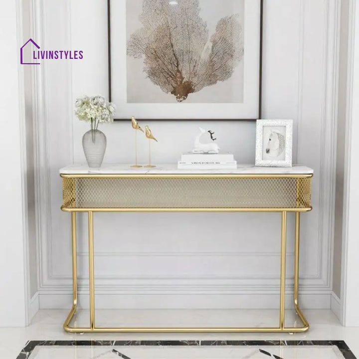 Ronavraj Stainless Steel Living Room Console Table