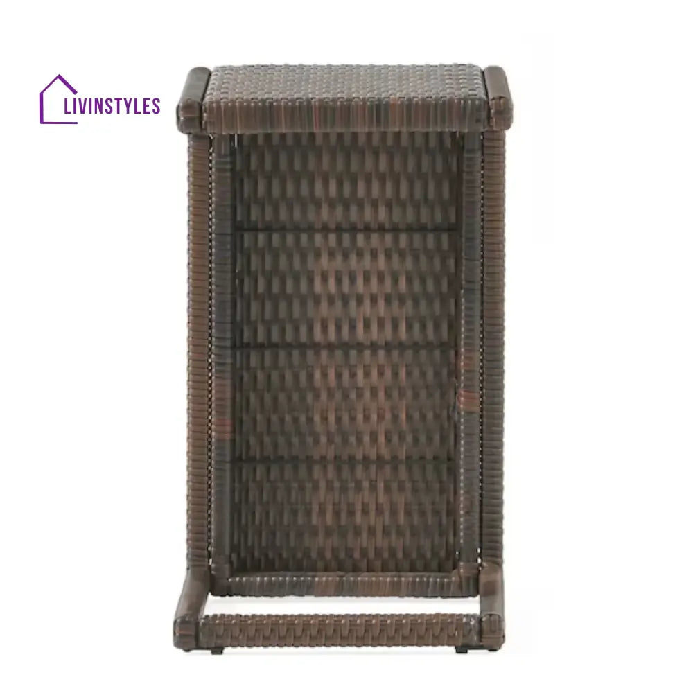 Ronke Outdoor Rattan Wicker Lounge Chairs Set of 2 with Matching Side Table - Lounger Set