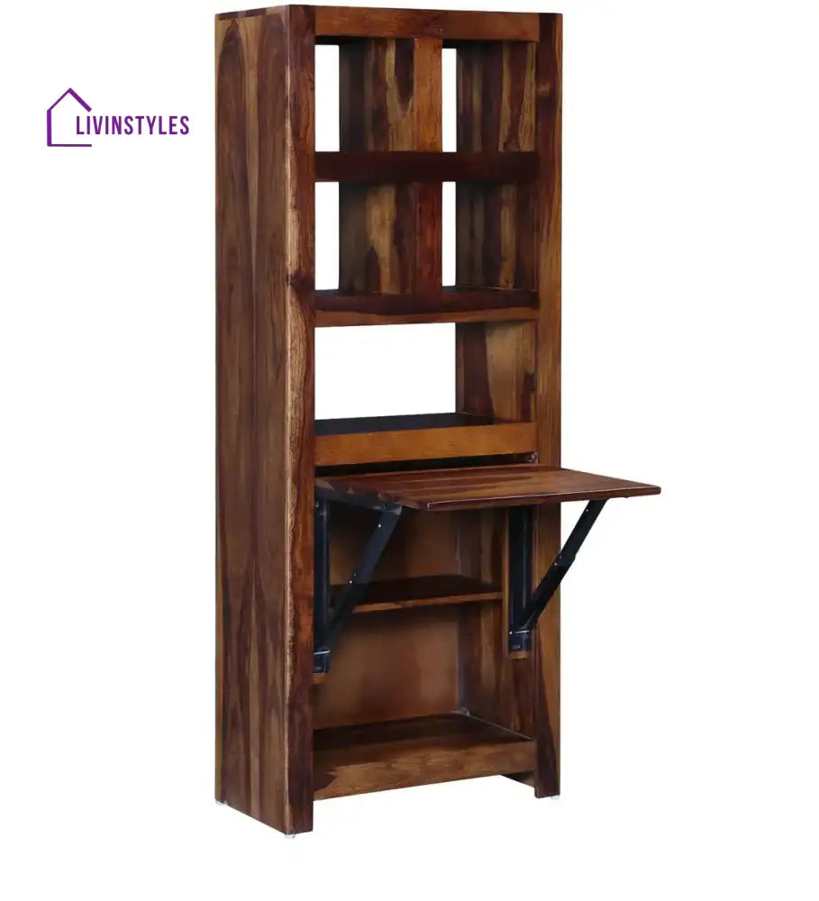 Rosa Acro Solid Sheesham Wood Book Shelf with Study Tables Study Table