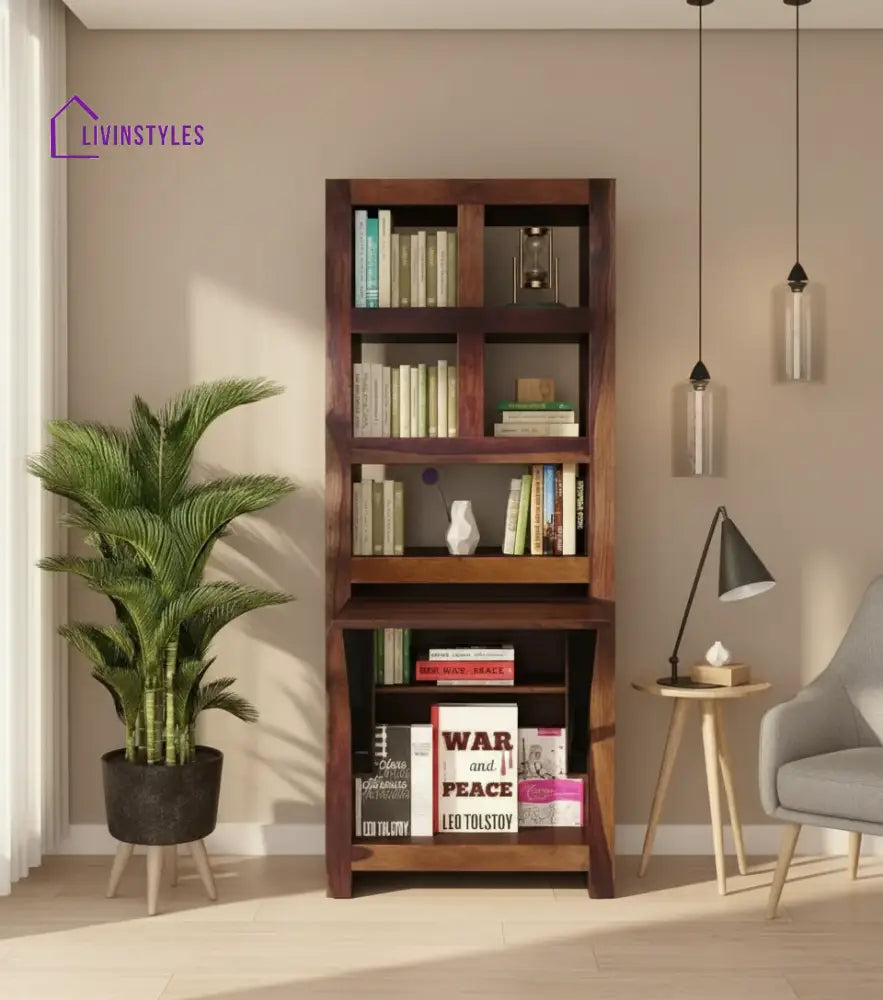 Rosa Acro Solid Sheesham Wood Book Shelf with Study Tables Study Table
