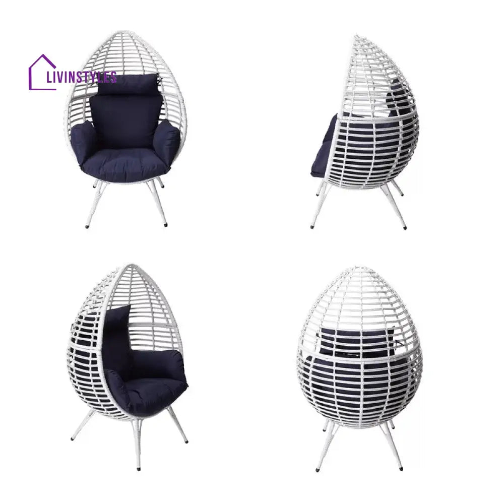 Rosabella Single Seater Swing Basket For Balcony & Garden (White) - Swings