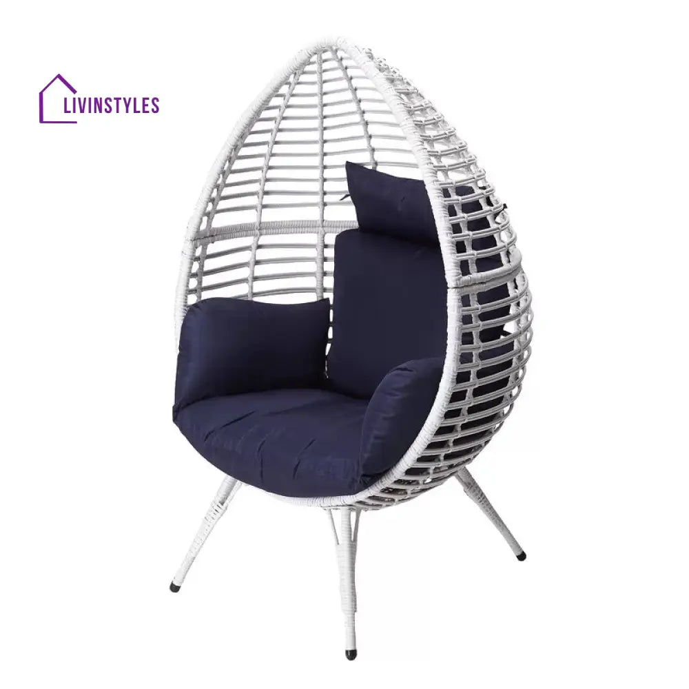 Rosabella Single Seater Swing Basket For Balcony & Garden (White) - Swings