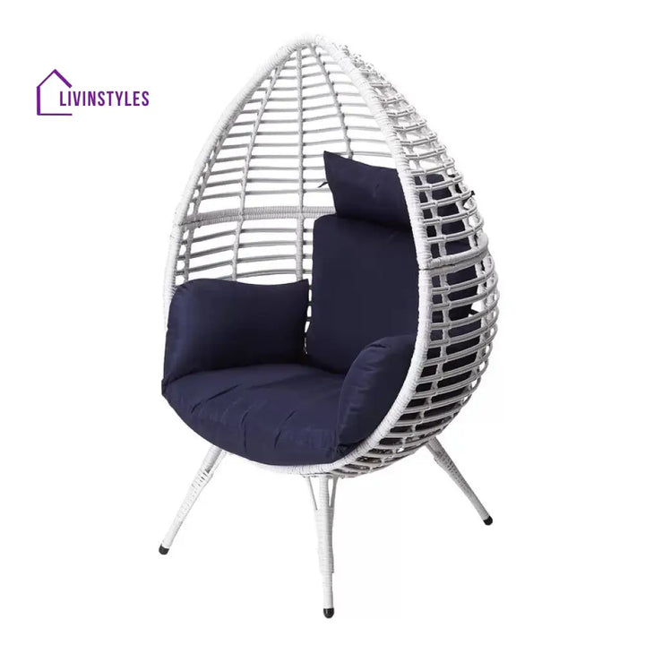 Rosabella Single Seater Swing Basket For Balcony & Garden (White) - Swings