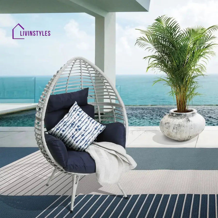Rosabella Single Seater Swing Basket For Balcony & Garden (White) - Swings