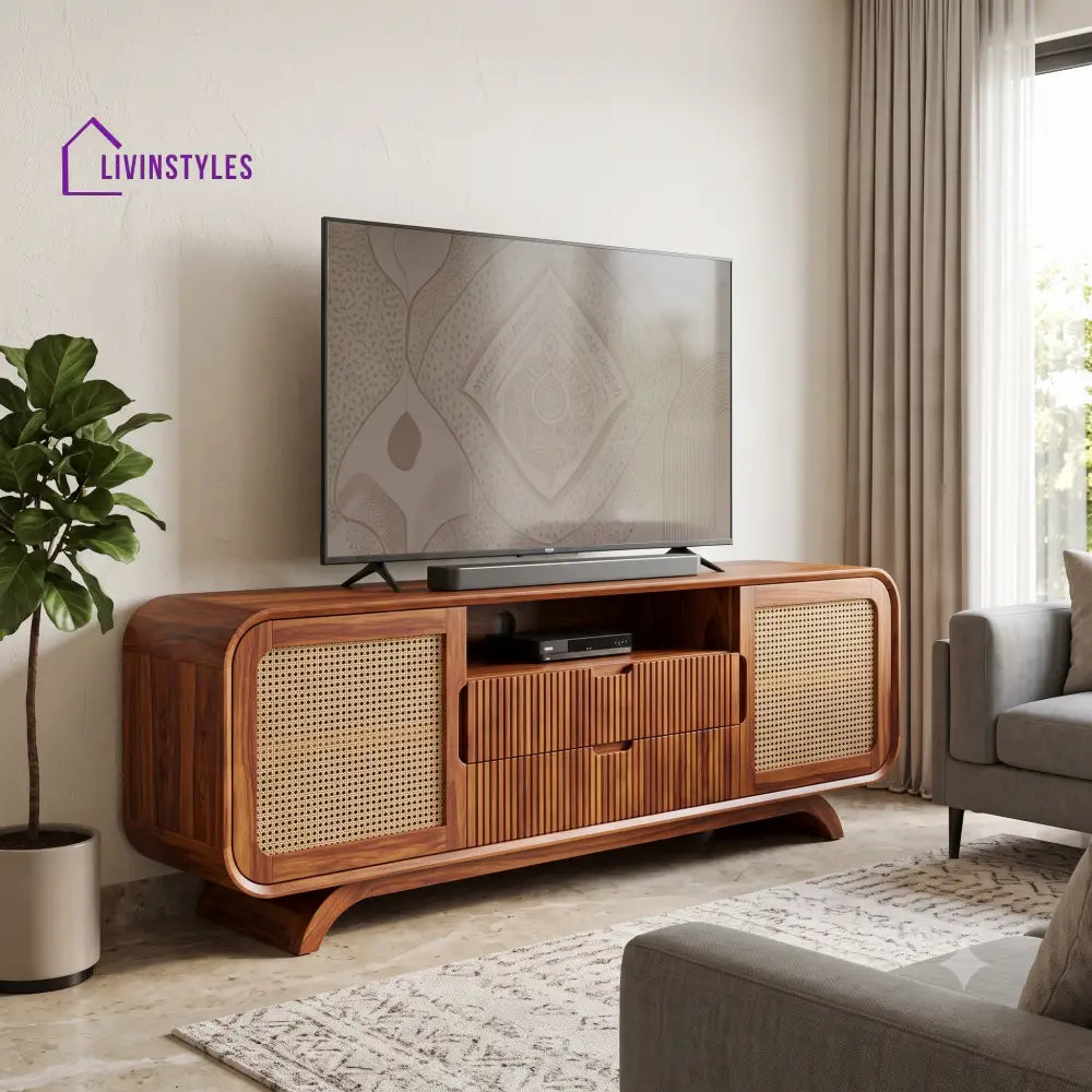Rosalie Solid Sheesham Wood Tv Unit for Living Room | Tv Cabinet | Tv Console Unit
