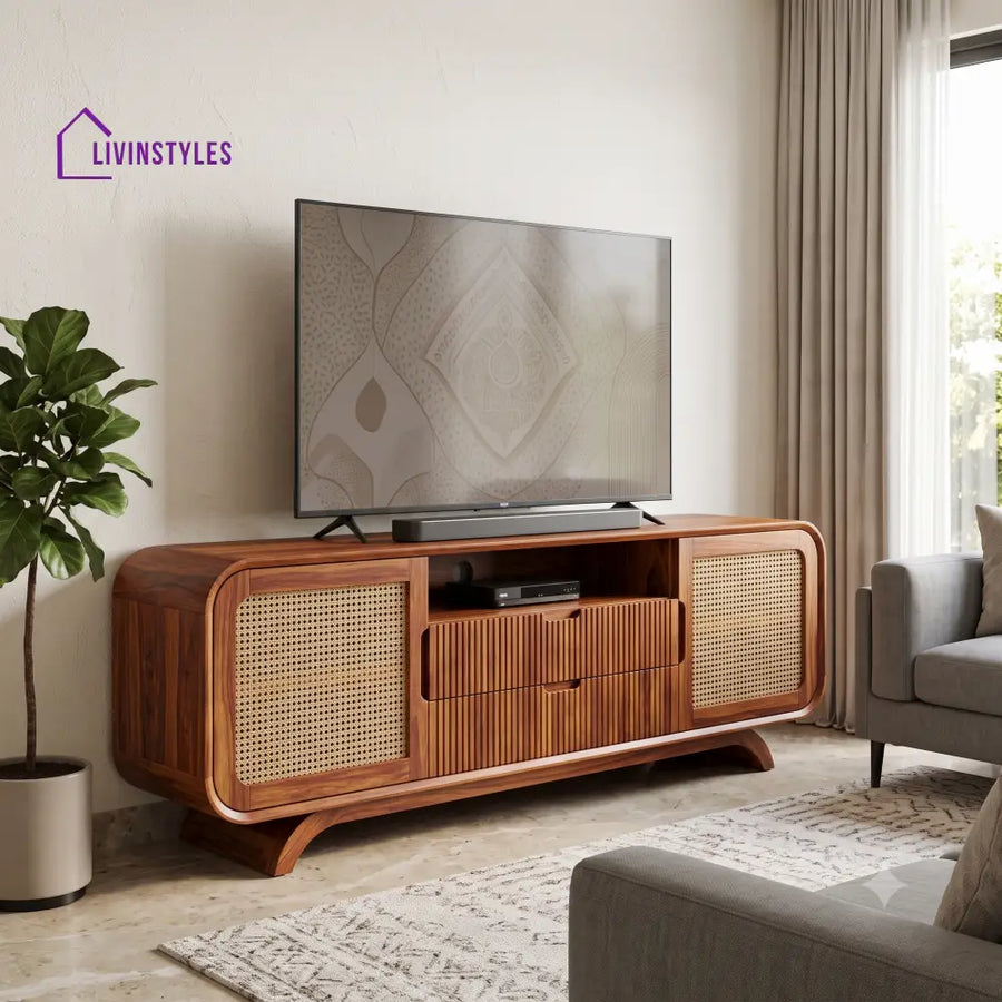 Rosalie Solid Sheesham Wood Tv Unit for Living Room | Tv Cabinet | Tv Console Unit