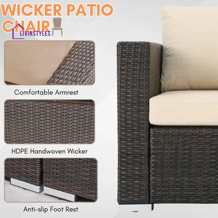 Rosamund Outdoor Rattan Wicker 8-Seater Sofa Set - Sofa Set