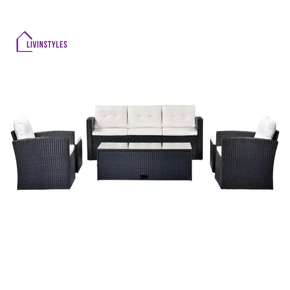 Rosario 6 Piece Outdoor Conversation Set All Weather Wicker Sectional Sofa - Sofa Set