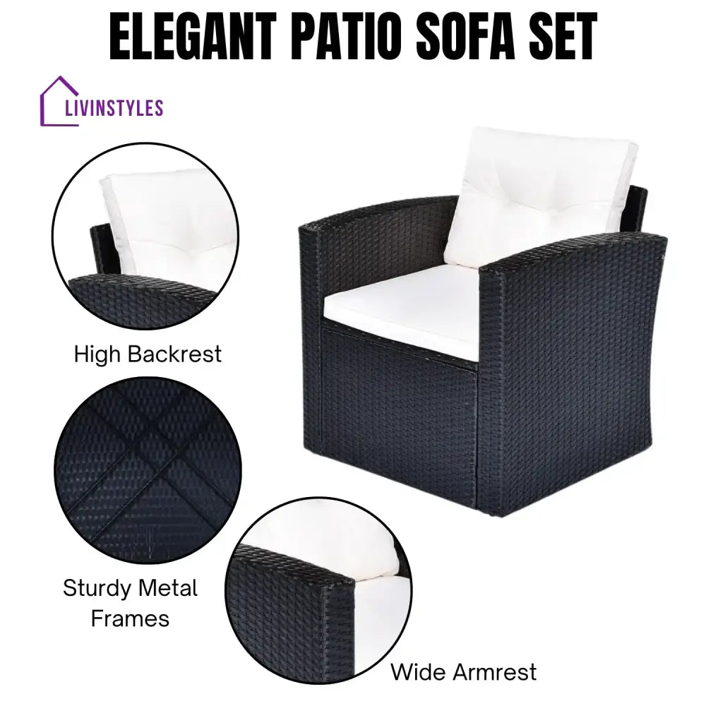 Rosario 6 Piece Outdoor Conversation Set All Weather Wicker Sectional Sofa - Sofa Set