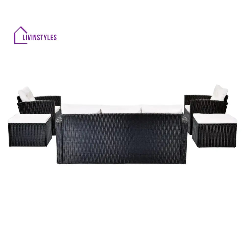 Rosario 6 Piece Outdoor Conversation Set All Weather Wicker Sectional Sofa - Sofa Set