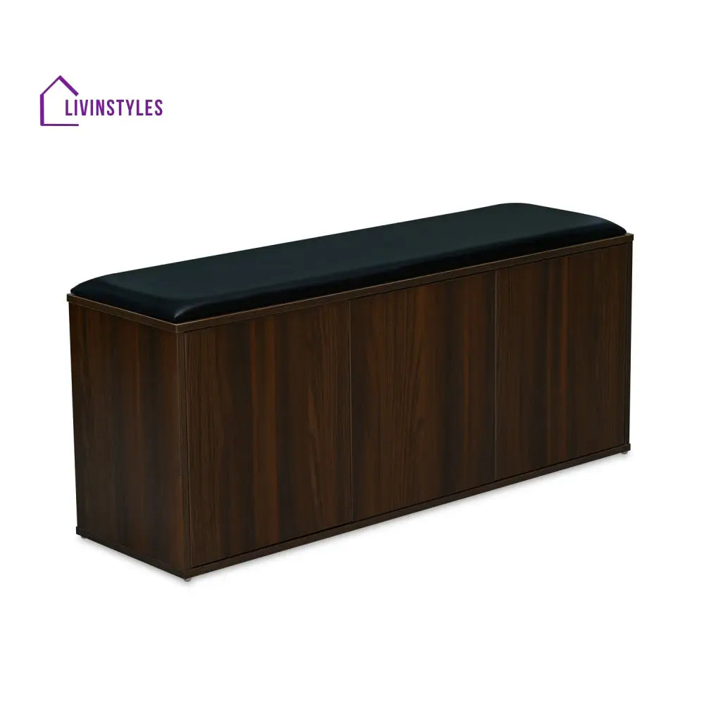 Viktor 3 Door Engineered Wood Shoe Cabinet (Walnut) Home Furniture