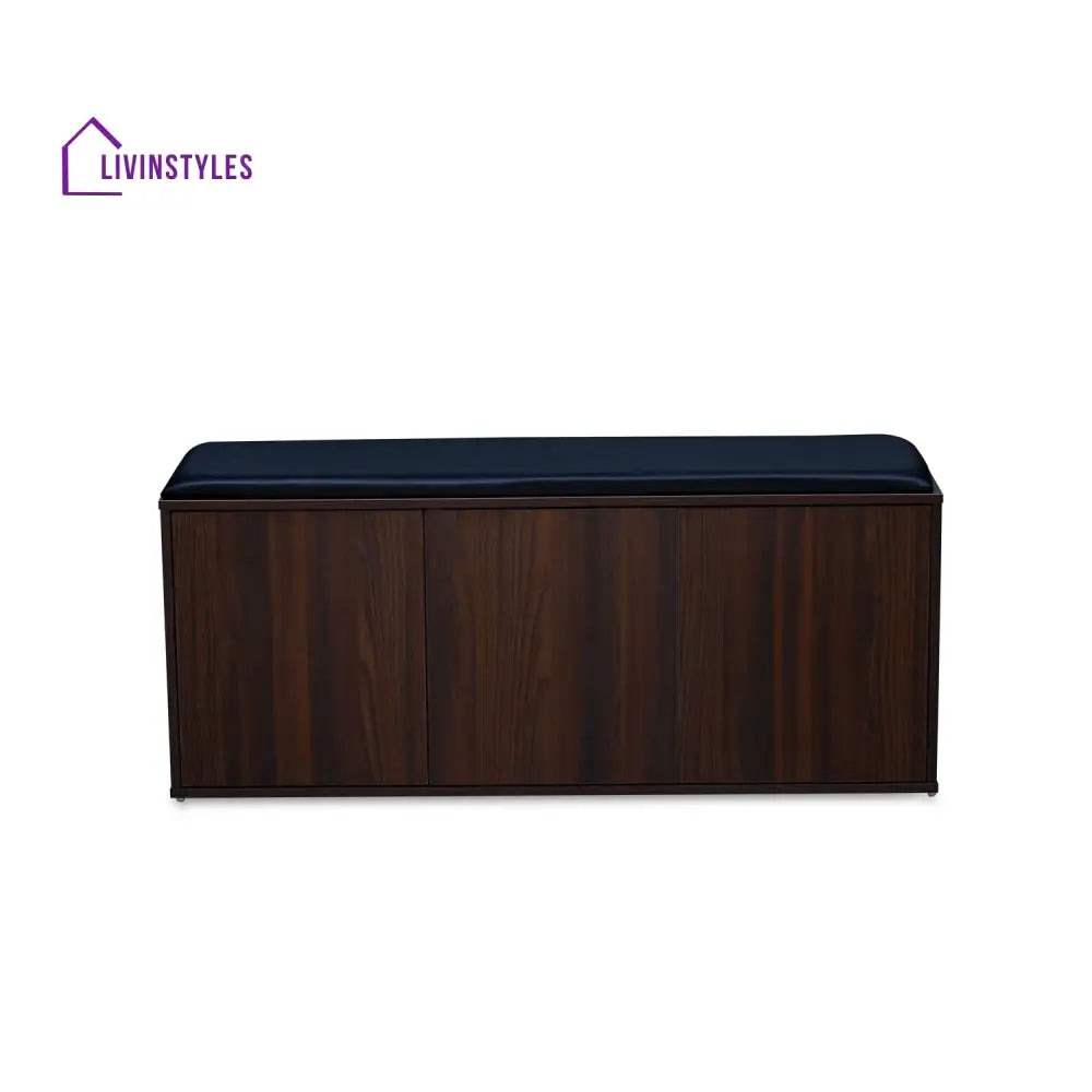 Viktor 3 Door Engineered Wood Shoe Cabinet (Walnut) Home Furniture
