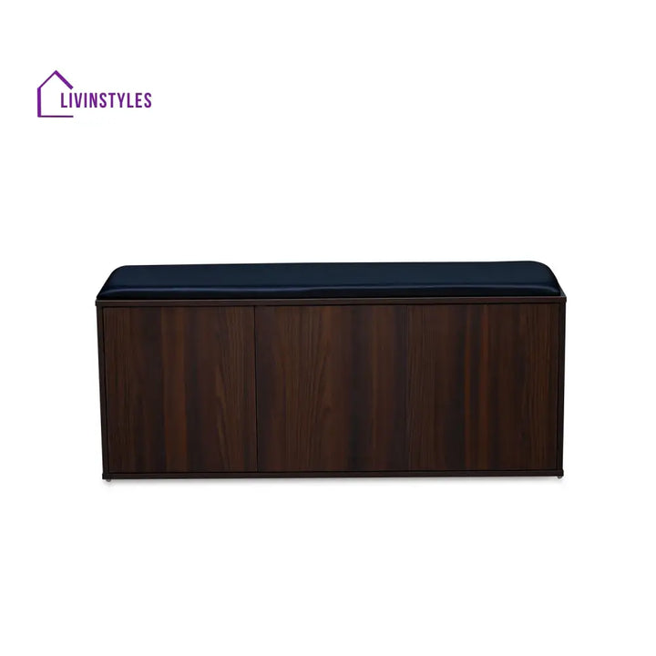 Viktor 3 Door Engineered Wood Shoe Cabinet (Walnut) Home Furniture
