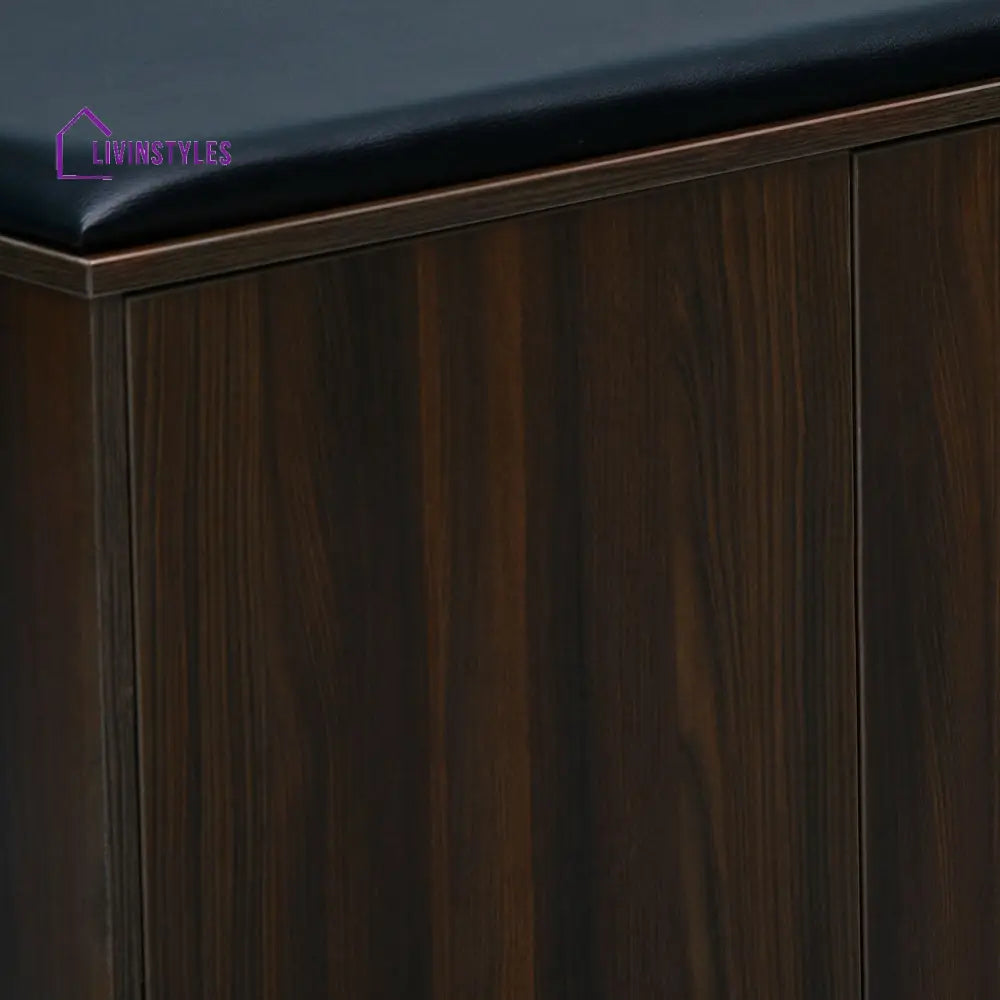 Viktor 3 Door Engineered Wood Shoe Cabinet (Walnut) Home Furniture