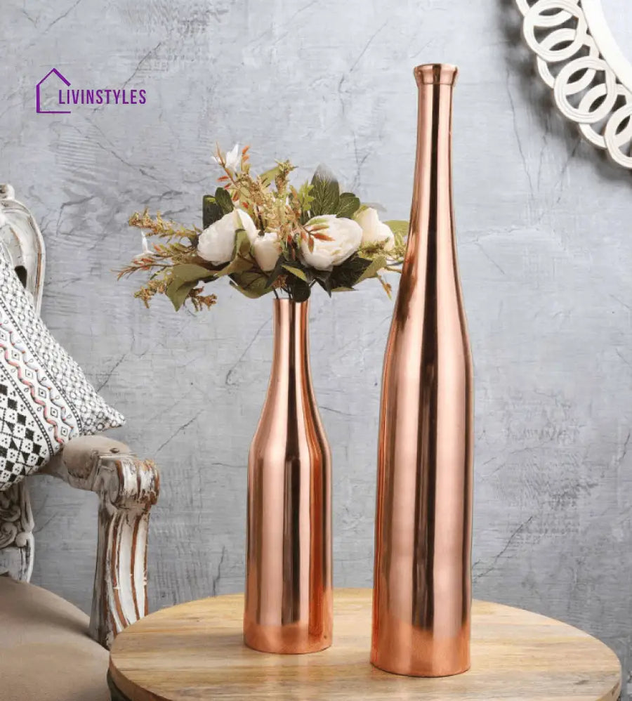 Rose Gold Champagne Large Bottle Vase Decor De Maison