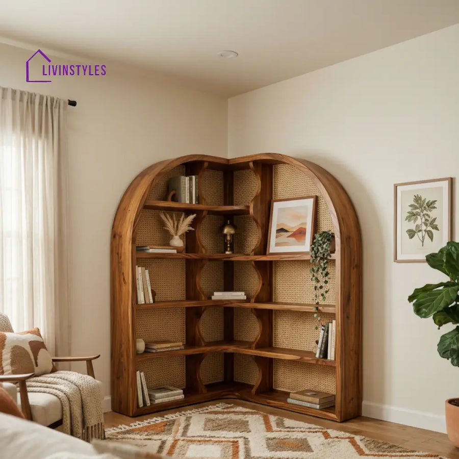 Rose Sheesham Wood Ladder Book Shelf (Honey Finish)