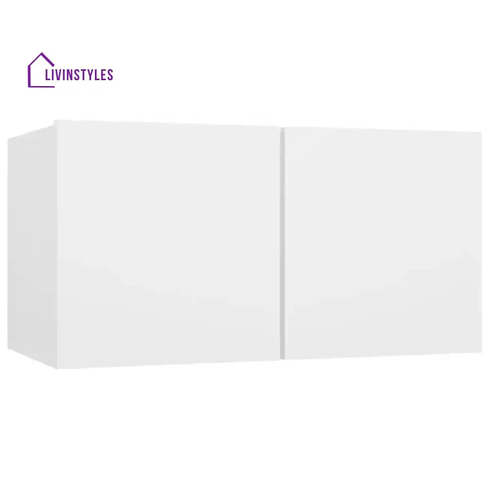 Rose Wall Mounted White Finish Tv Unit Stand for Living Room