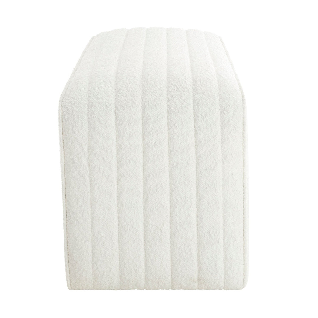 Mauro Rosewood Panelled Bench - Boucle Ivory End of Bed Ottomans