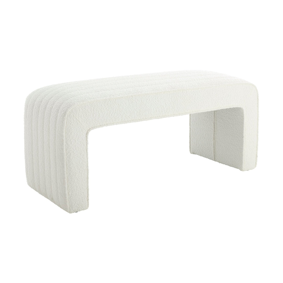 Mauro Rosewood Panelled Bench - Boucle Ivory End of Bed Ottomans