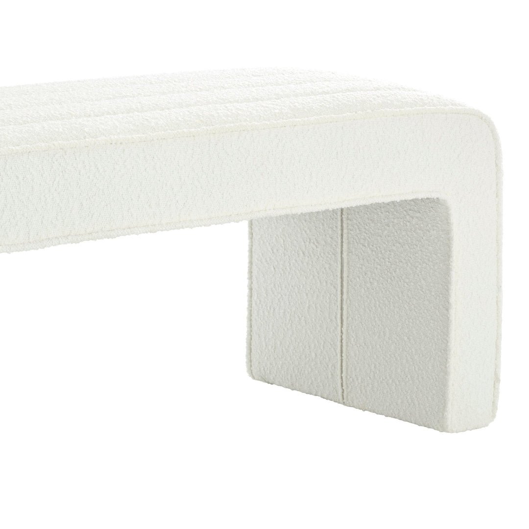 Mauro Rosewood Panelled Bench - Boucle Ivory End of Bed Ottomans