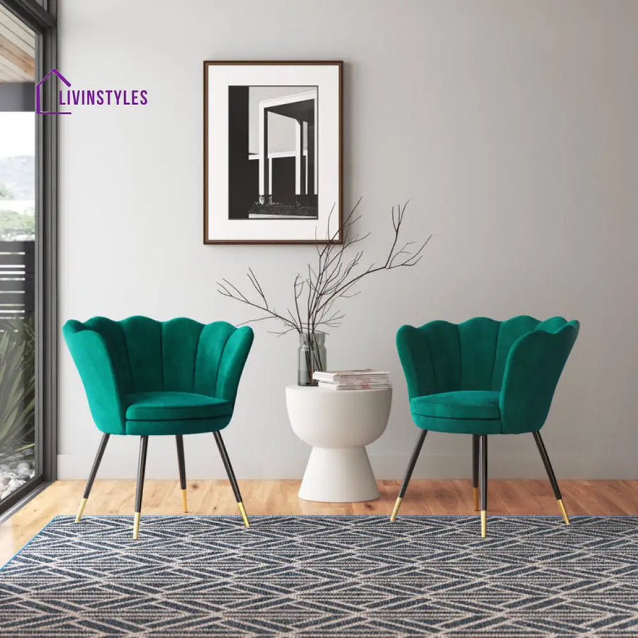 Roshika Metal and Fabric Arm Chair | Living Room Chair | Lounge Chair