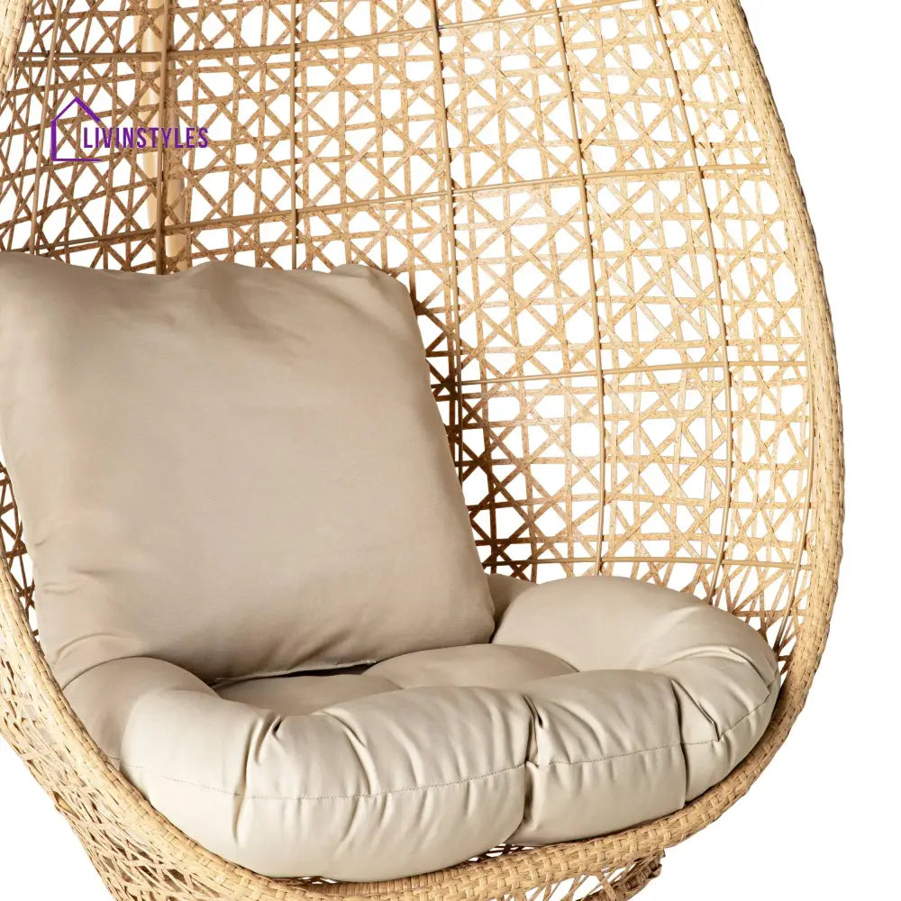 Rosie Single Seater Hanging Swing With Stand For Balcony Garden (Honey) - Swings