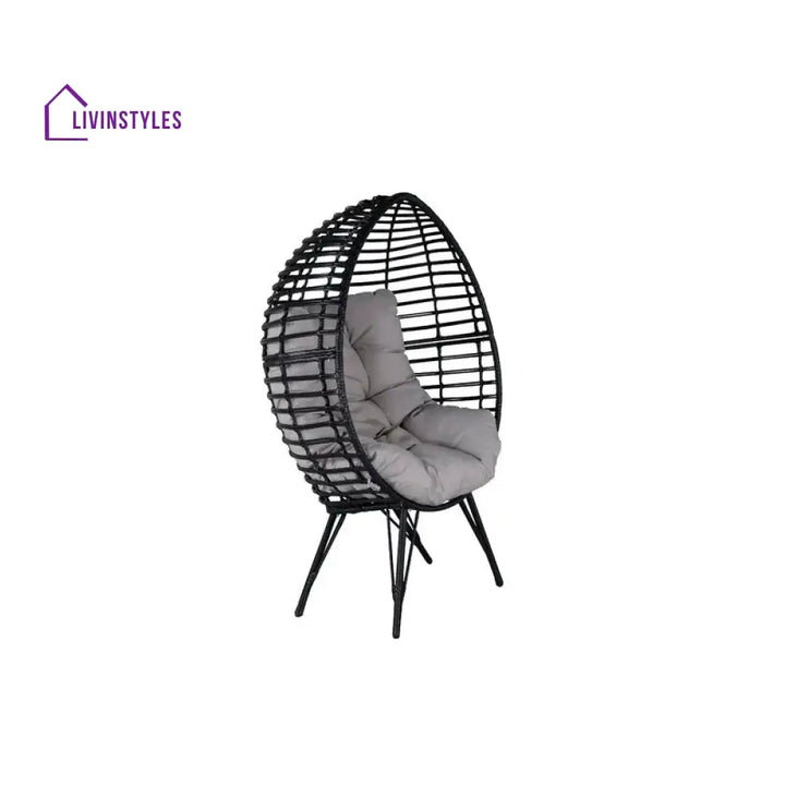 Rosiello Single Seater Swing Basket For Balcony & Garden (Black) - Swings