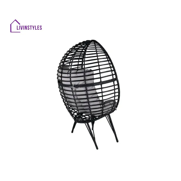 Rosiello Single Seater Swing Basket For Balcony & Garden (Black) - Swings