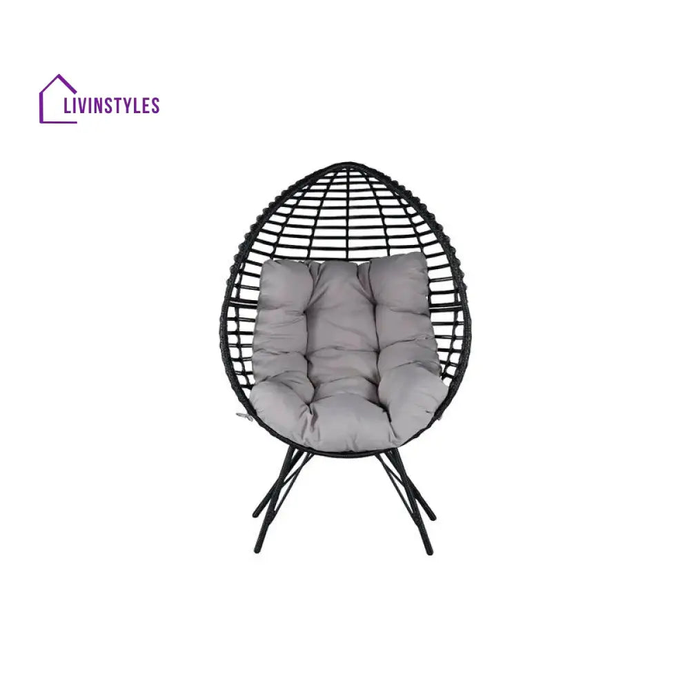 Rosiello Single Seater Swing Basket For Balcony & Garden (Black) - Swings