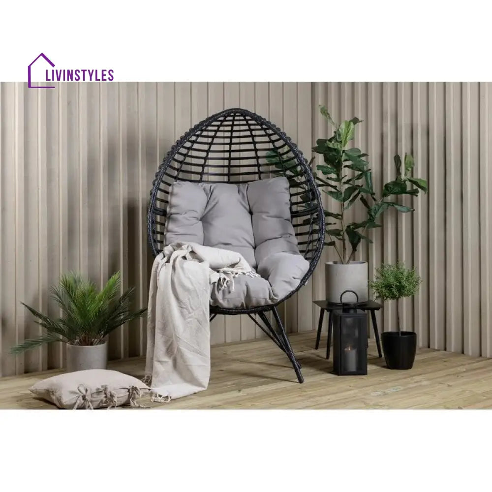 Rosiello Single Seater Swing Basket For Balcony & Garden (Black) - Swings