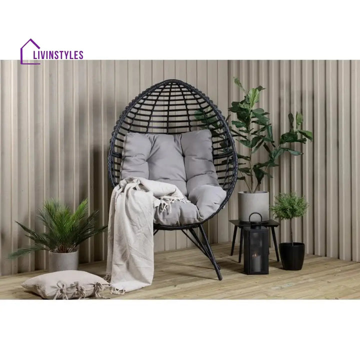 Rosiello Single Seater Swing Basket For Balcony & Garden (Black) - Swings