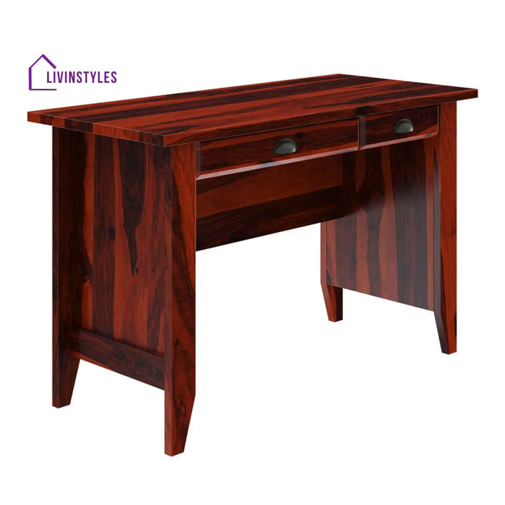 Adahy Solid Sheesham Wood 2 Drawer Study Desk