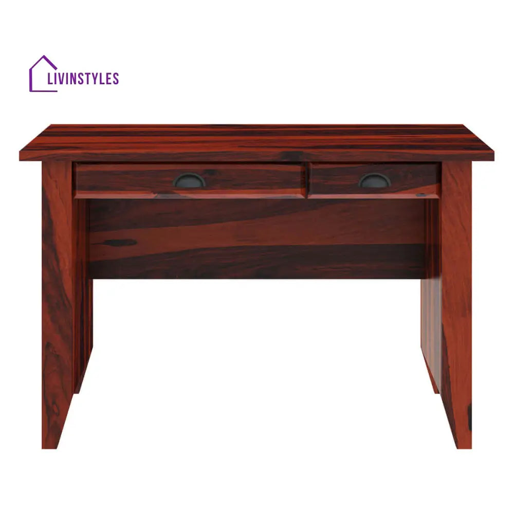 Adahy Solid Sheesham Wood 2 Drawer Study Desk