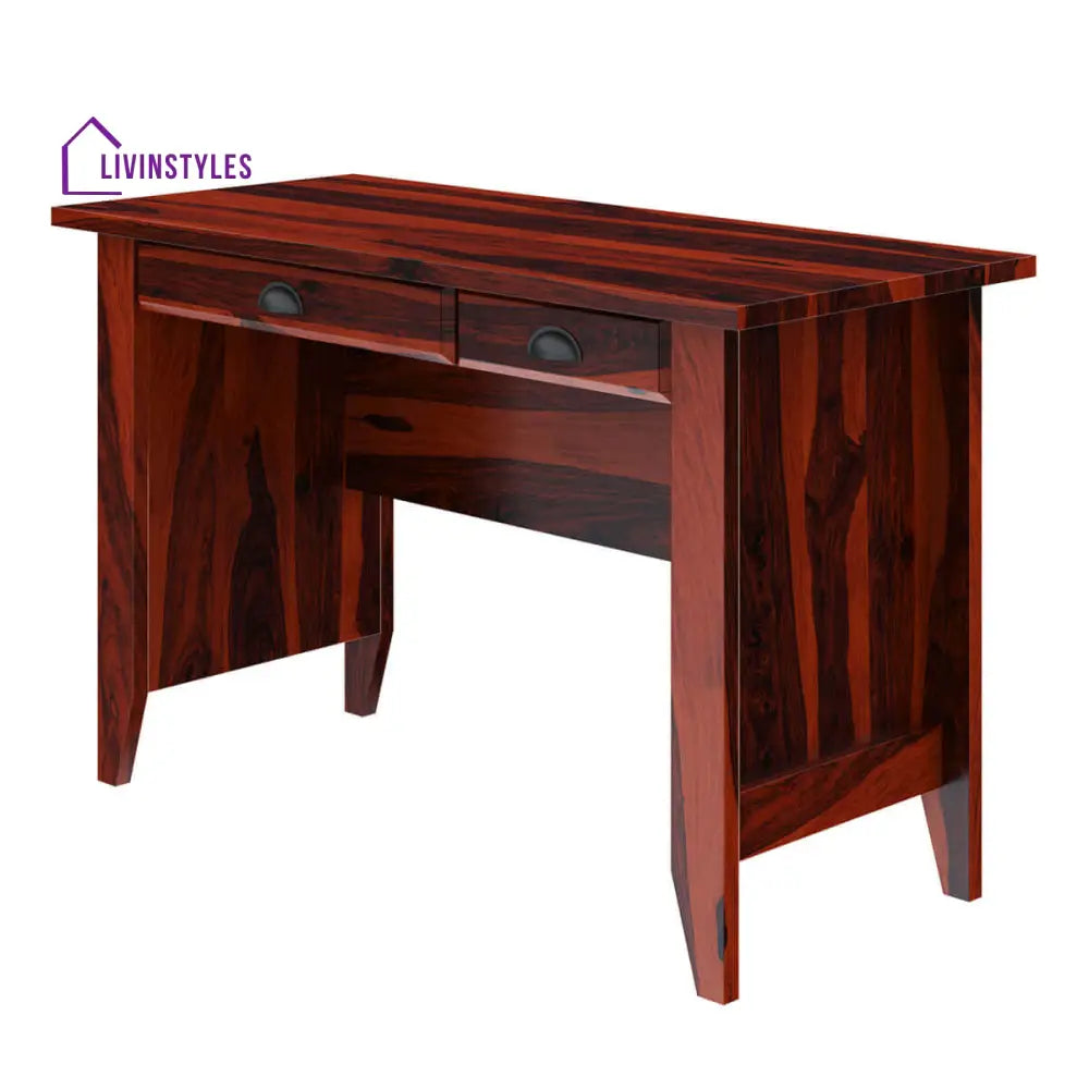Adahy Solid Sheesham Wood 2 Drawer Study Desk
