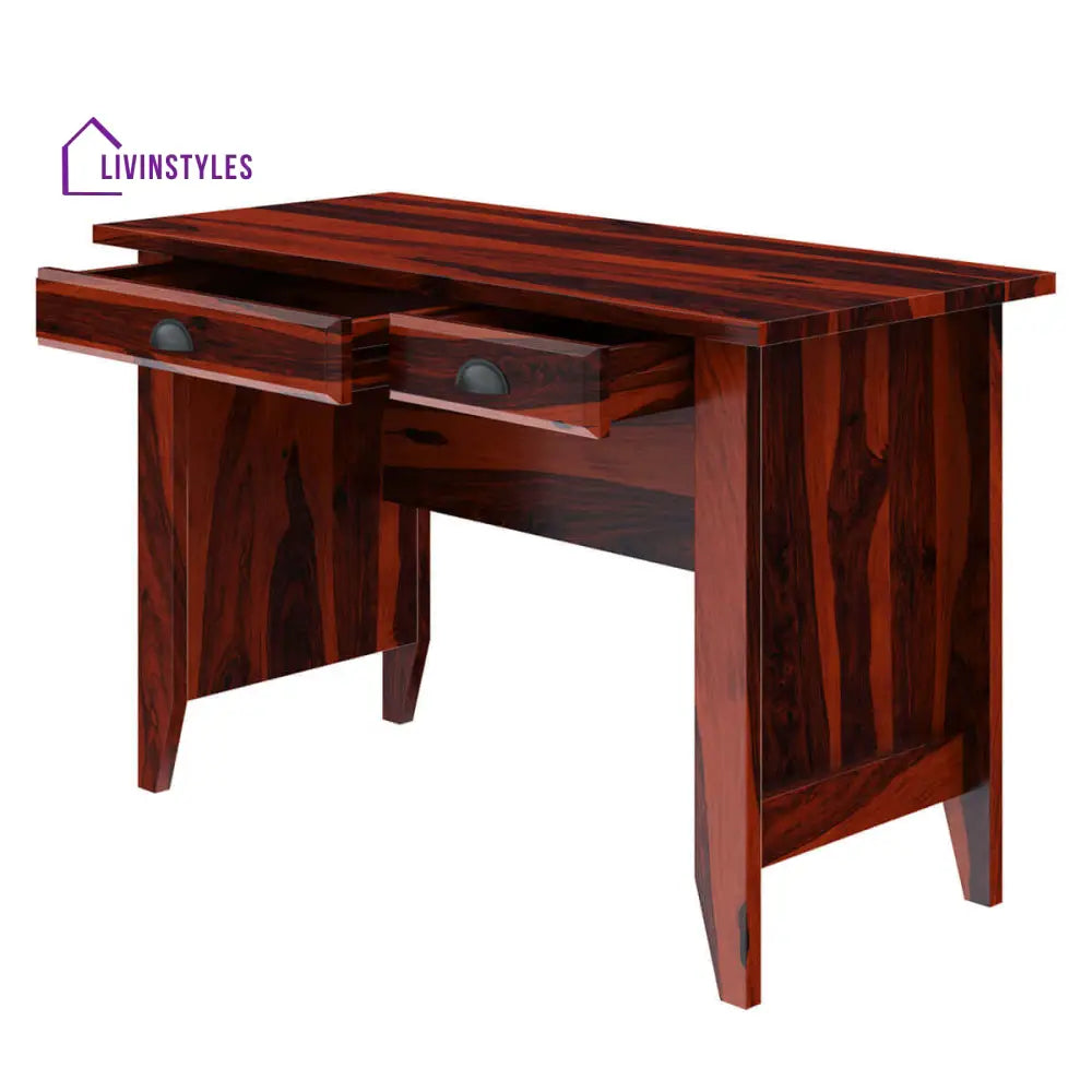 Adahy Solid Sheesham Wood 2 Drawer Study Desk