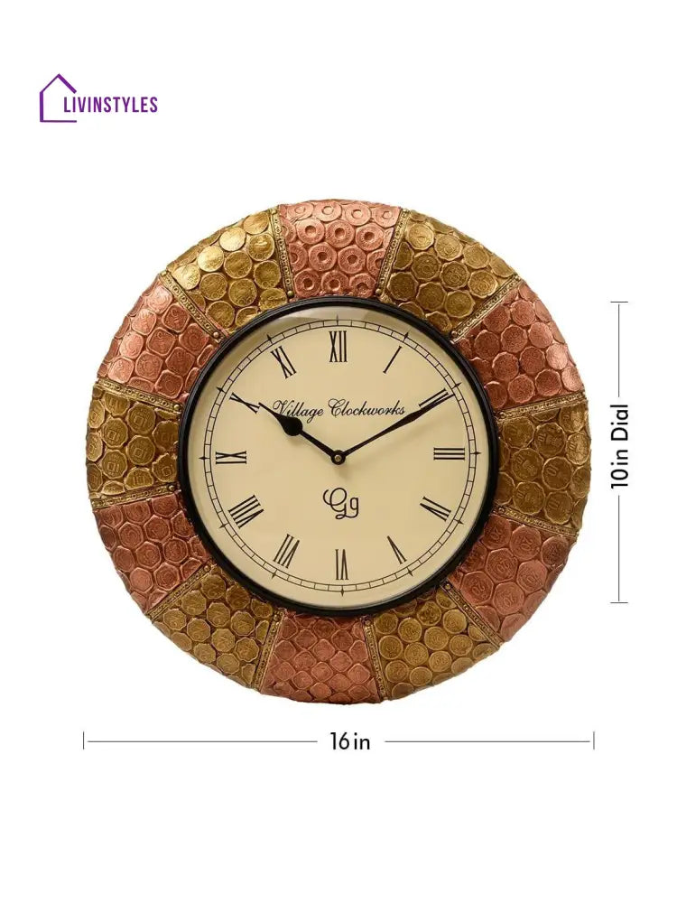 Round Dual Shade New Coin 16 Inches Wall Clock