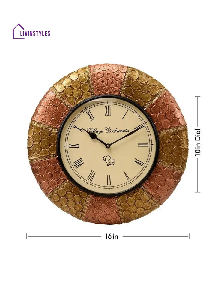 Round Dual Shade New Coin 16 Inches Wall Clock