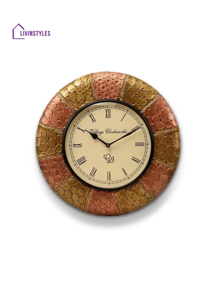 Round Dual Shade New Coin 16 Inches Wall Clock