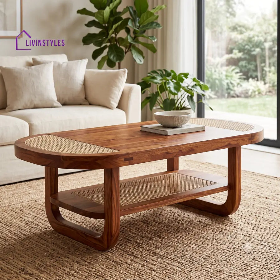 Roxane Wooden Coffee Table for Living Room | Tea Table | Teapoy | Center table