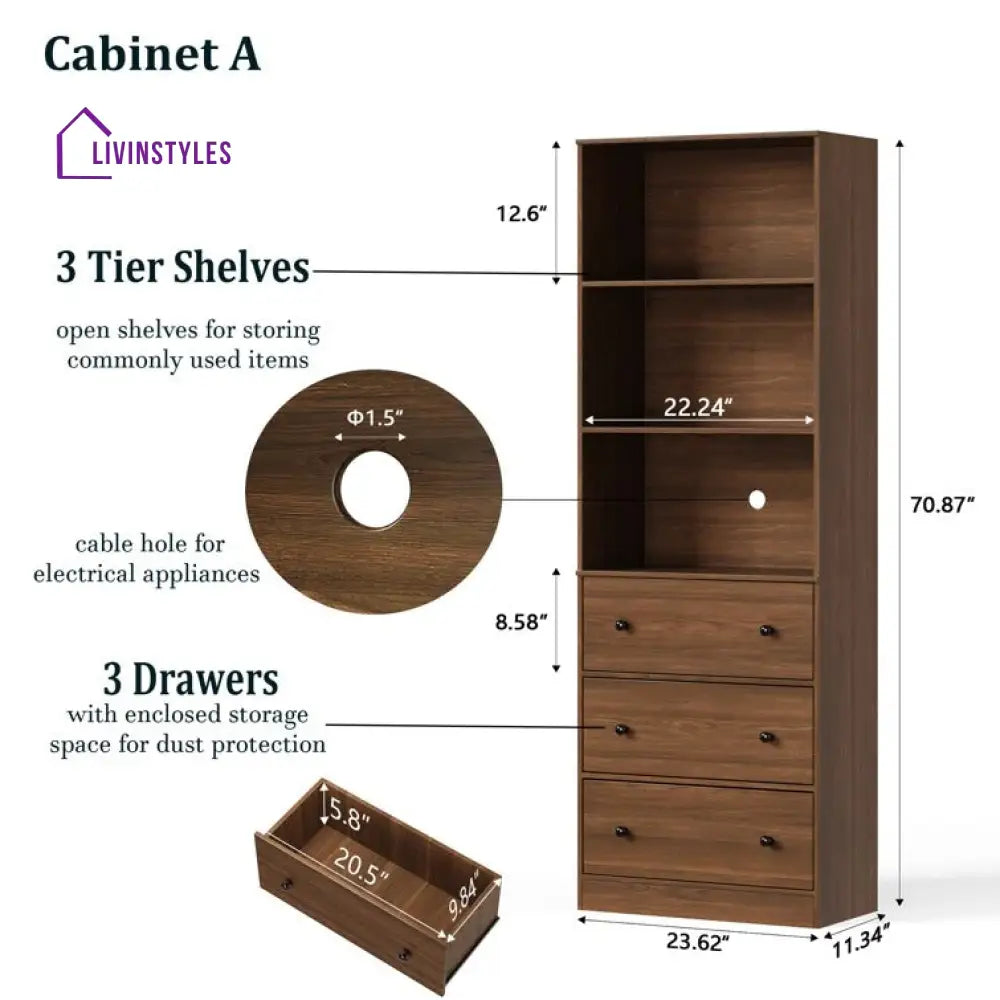 Rozaliya Engineered Wood Bookshelves | Bookshelf for Living Room | Bedroom | Drawing Room | Study Room