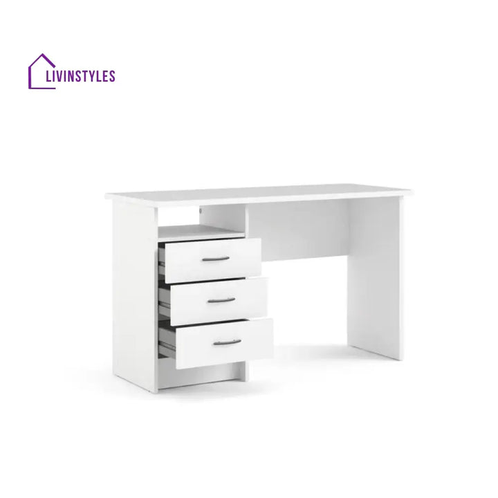 Rozaliya White Study Table for Students