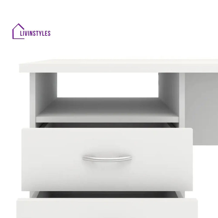 Rozaliya White Study Table for Students