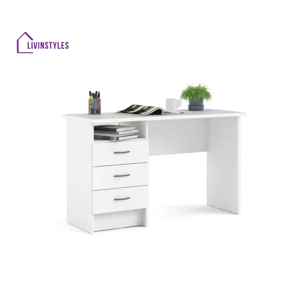 Rozaliya White Study Table for Students
