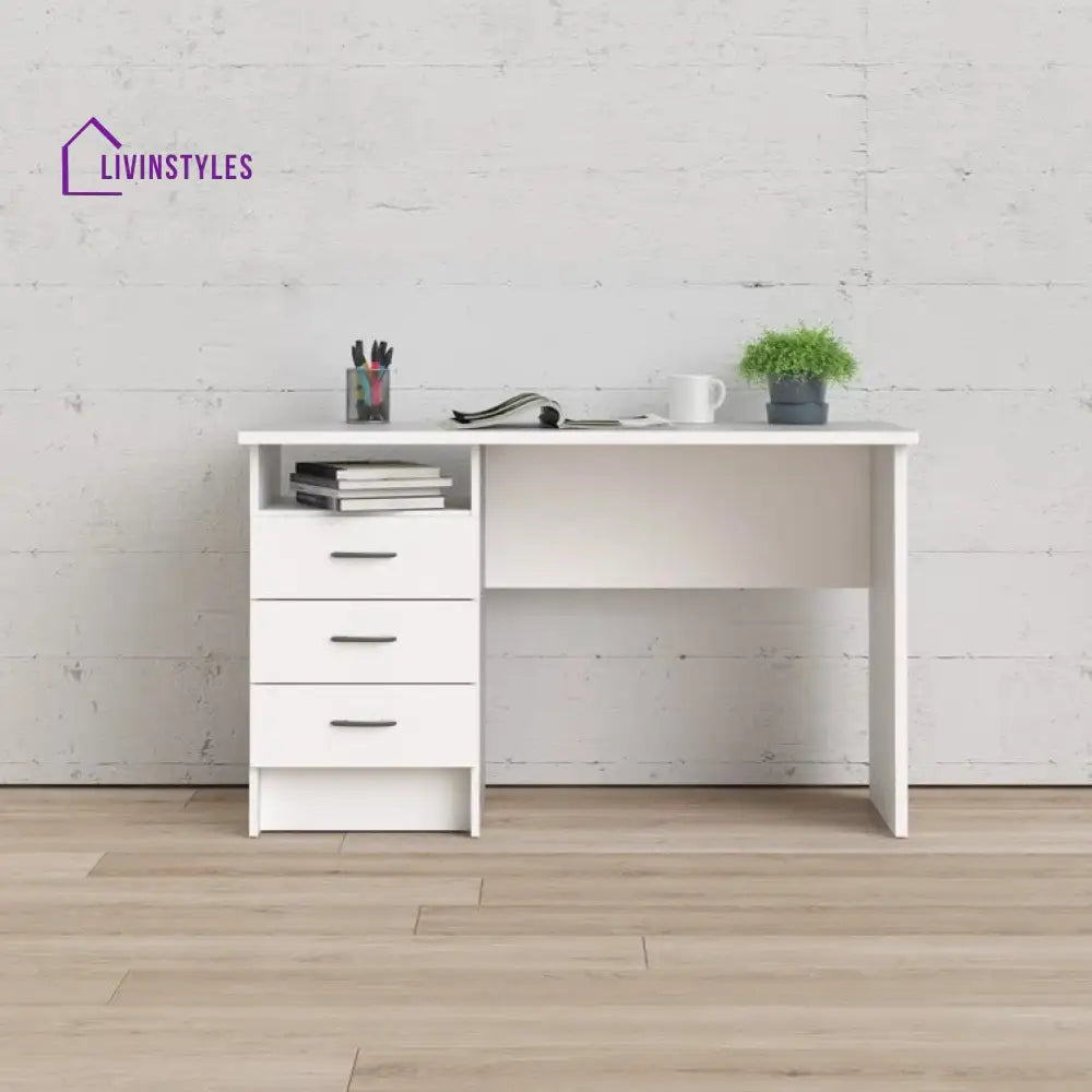 Rozaliya White Study Table for Students