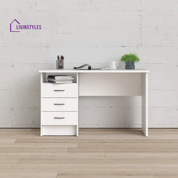 Rozaliya White Study Table for Students