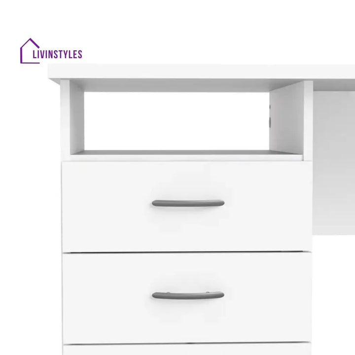Rozaliya White Study Table for Students